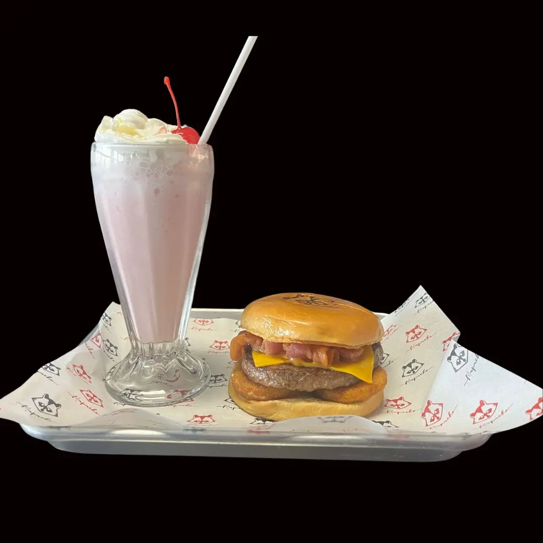 Hamburguesa con malteada